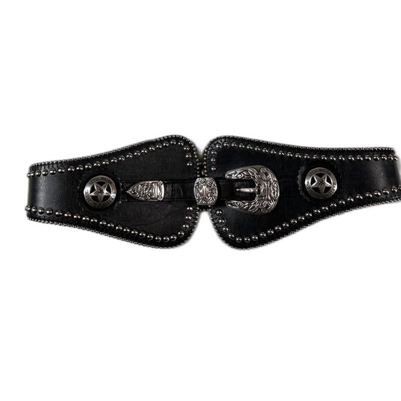 Harley Davidson Western Belt Black Leather Silver Conchos Studded Cowgirl Rodeo main image 7